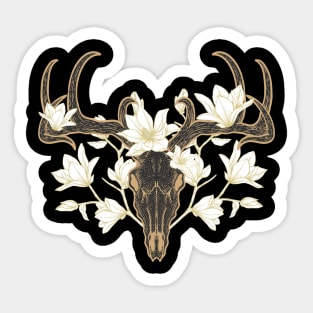 Flowered Deer Skull Howard Marsh Sticker